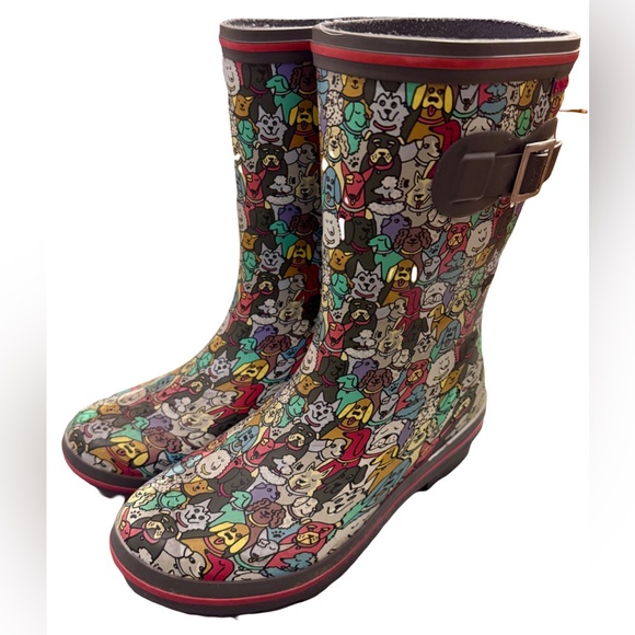 BOBS from Skechers Colorful Dog Print Rain Boots - Picture 3 of 7